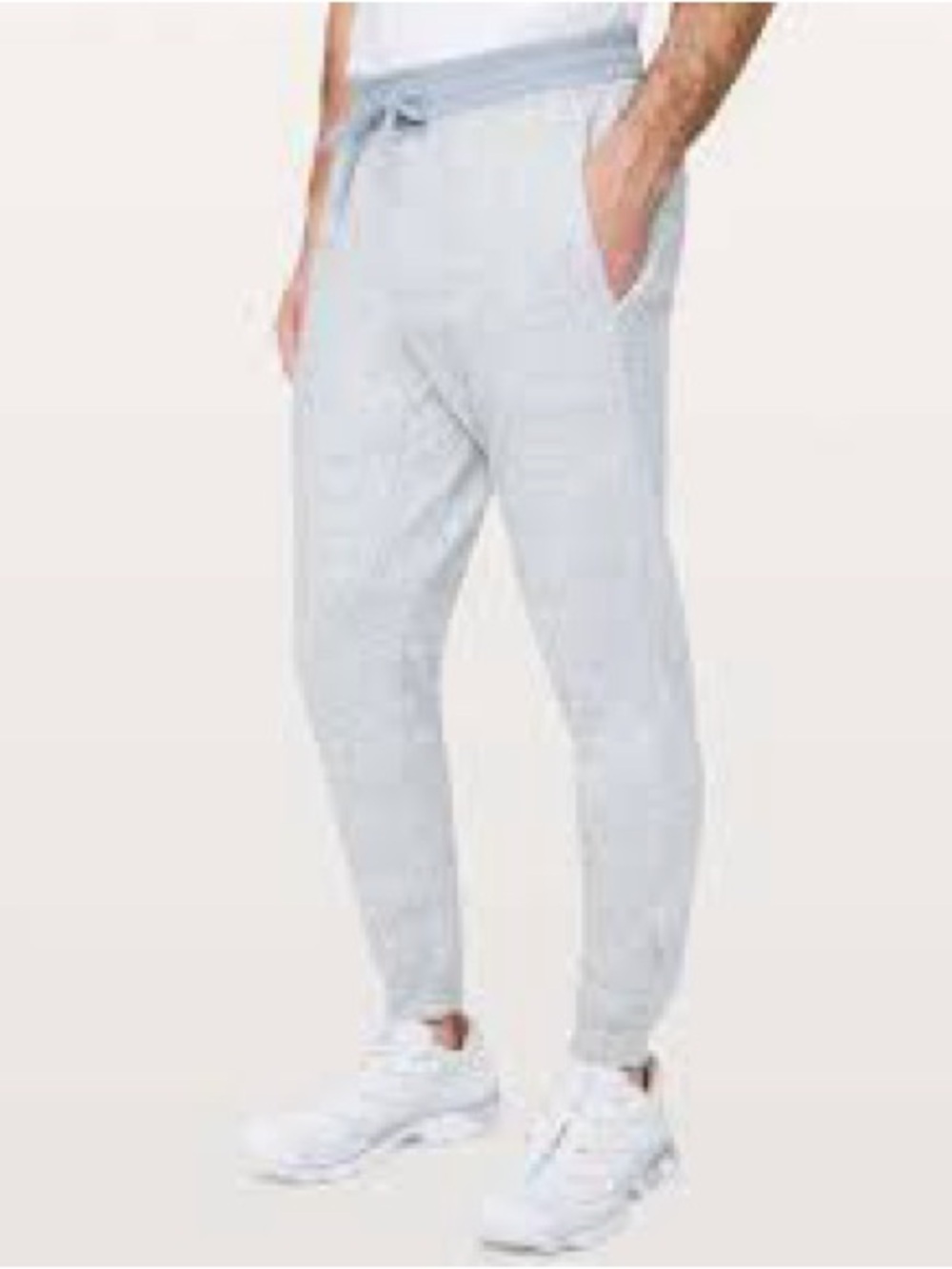 Lululemon At Ease Jogger Pants Men's L Light Gray Textured Knit